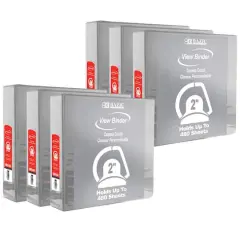 BAZIC&reg; 2" Slant D Ring View Binder with 2 Pockets, 6ct. Gray