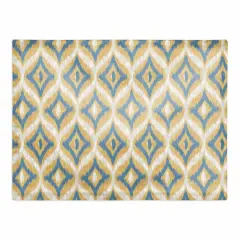 Blue and Yellow Ikat 18" x 14" Cotton Twill Placemat