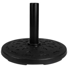 21lb. Black Flat Round Base Stand for Patio Umbrella