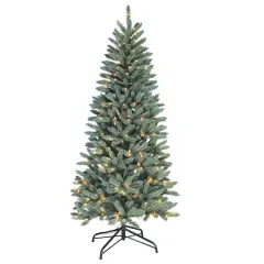6.5ft. Pre-Lit Blue Spruce Slim Artificial Christmas Tree