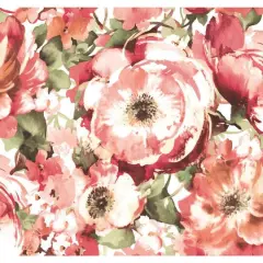 RoomMates Watercolor Floral Peel & Stick Wallpaper Red/Pink/Green