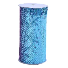 5.375" x 1yd. Mermaid Reversible Sequin Ribbon by Celebrate It&trade; Blue/Pink