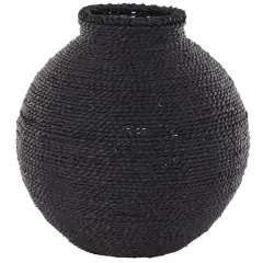 13" Black Metal Handmade Wrapped Vase
