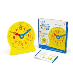 hand2mind&reg; NumberLine Clock&trade; Magnetic Demonstration Clock