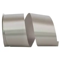 JAM Paper 2.5" x 50yd. Single Face Satin Allure Ribbon Silver