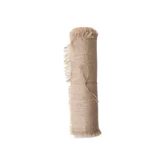 Hello Honey&reg; 6yd. Natural Woven Torn Jute Fabric Roll with Metallic Silver Thread
