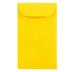 JAM Paper Colored #3 Coin Business Envelopes, 50ct. Yellow