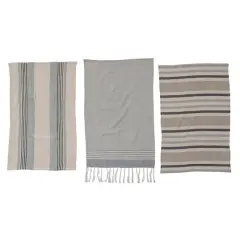 Hello Honey&reg; Stripes Cotton Tea Towels with Fringe Set