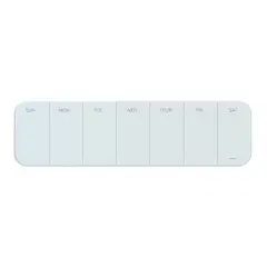 U Brands Frameless White Frosted Magnetic Weekly Calendar Cubicle/Wall Glass Dry-Erase Board, 20" x 5.5"