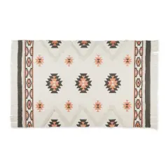 DII&reg; Southwestern Textured Hand-Loomed Shag Rug Gray/Blush