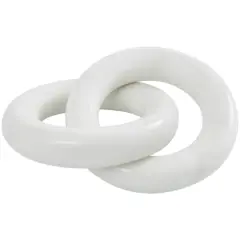 7" White Marble Geometric 2-Link Chain Sculpture