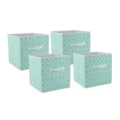 DII&reg; 11" Nonwoven Polyester Lattice Storage Cubes, 4ct. Aqua