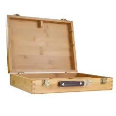 Pacific Arc 13" Bamboo Paint Box with 3 Compartments