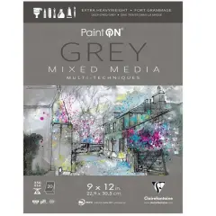 Rhodia&reg; Clairefontaine Paint On&reg; Gray Mixed Media Pad