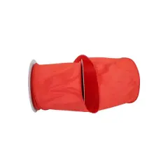 Reliant 4" x 10yd. Dupioni Supreme Wired Ribbon Orange