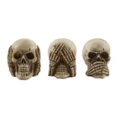 2" See, Hear, or Speak No Evil Skulls Set