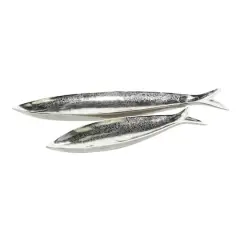 CosmoLiving by Cosmopolitan Aluminum Fish Tray Set Silver