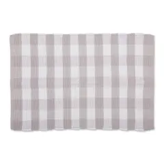 DII&reg; Buffalo Check Rag Rug, 26" x 40" Dusty Lilac and White