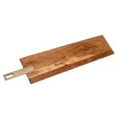 Hello Honey&reg; 35" Natural Handled Acacia & Mango Wood Cheese & Serving Board