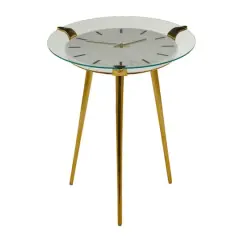 White Aluminum Glam Accent Table, 19" x 20" x 23"