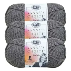 3 Pack Lion Brand&reg; Vanna's Choice&reg; Solid Yarn Charcoal Gray