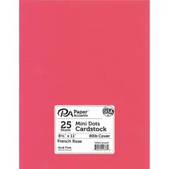 PA Paper&trade; Accents Mini Dot 8.5" x 11" Cardstock, 25 Sheets French Rose