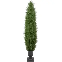 5ft. Unlit Artificial Cedar Pine Arborvitae Tree in Urn Style Pot