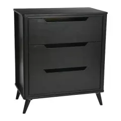 Hello Honey&reg; 37.5" Yume Mid Century Modern Solid Wood 3-Drawer Dresser Chest Black Stain Finish