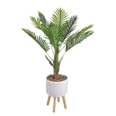 Flora Bunda&reg; Areca Palm 4ft. Planter On Wood Stand