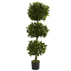5ft. Potted UV Resistant Triple Bay Leaf Topiary Tree
