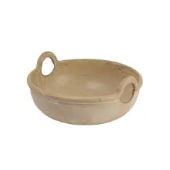 Hello Honey&reg; Tan Reactive Glaze Stoneware Serving Bowl with Handles