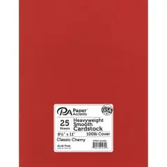 PA Paper&trade; Accents 8.5" x 11" 100lb. Smooth Cardstock, 25 Sheets Classic Cherry