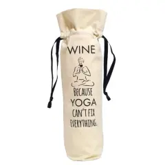 Personality Case&trade; Yoga Can't Fix Everything Canvas Wine Bag