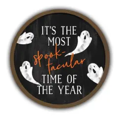 It's the Most Spook-tacular Time of the Year Round Framed Print Wall Art Brown
