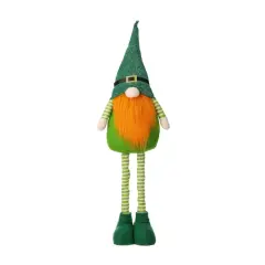 Glitzhome&reg; 40" St. Patrick's Telescoped Fabric Standing Gnome D&eacute;cor
