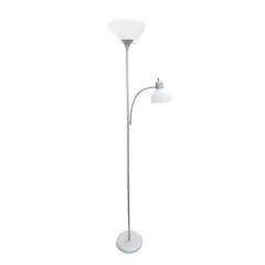 Creekwood Home Essentix 71.5" 2 Light Metal Floor Lamp Silver