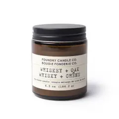 Foundry Candle Co. 6.5oz. Soy Blend Scented Jar Candle Whiskey and Oak