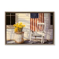 Stupell Industries Americana Deco Scene Floater Framed Art Brown