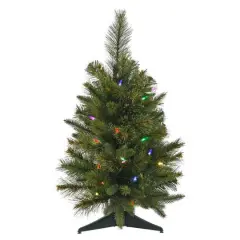 2ft. Pre-Lit Cashmere Pine Artificial Christmas Tree, Multicolor LED Lights