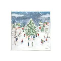 Stupell Industries Town Christmas Tree Celebration Wall Art Plaque