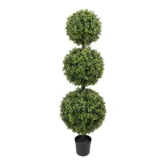 GreenSmart Dekor 4ft. Faux Boxwood Sphere Topiary Tree