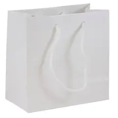 JAM Paper Small Glossy White Gift Bags, 3ct.