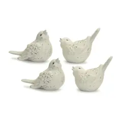 Ivory Terra Cotta Bird Figurines Set