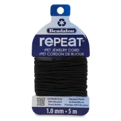Beadalon&reg; RePEaT&trade; 1mm Recycled Plastic Jewelry Cord Black