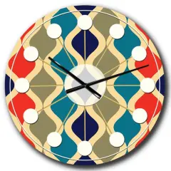 Designart 'Retro Ornamental Design Vi Mid-Century Modern Wall Clock