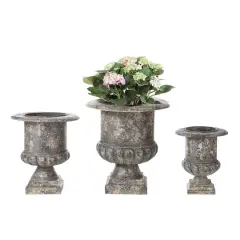 Hello Honey&reg; Distressed Black Metal Planters Set