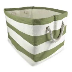 DII&reg; Large Rectangle Stripes Paper Bin Olive Green