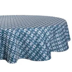 DII&reg; 60" Round Blue Ikat Outdoor Tablecloth