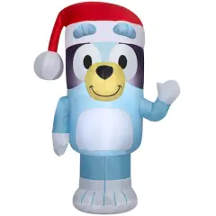 3.5ft. Airblown&reg; Inflatable Christmas Bluey in Santa Hat
