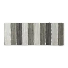 DII&reg; Color Block Cotton Chindi Rug, 2ft. x 3" x 6ft. Gray